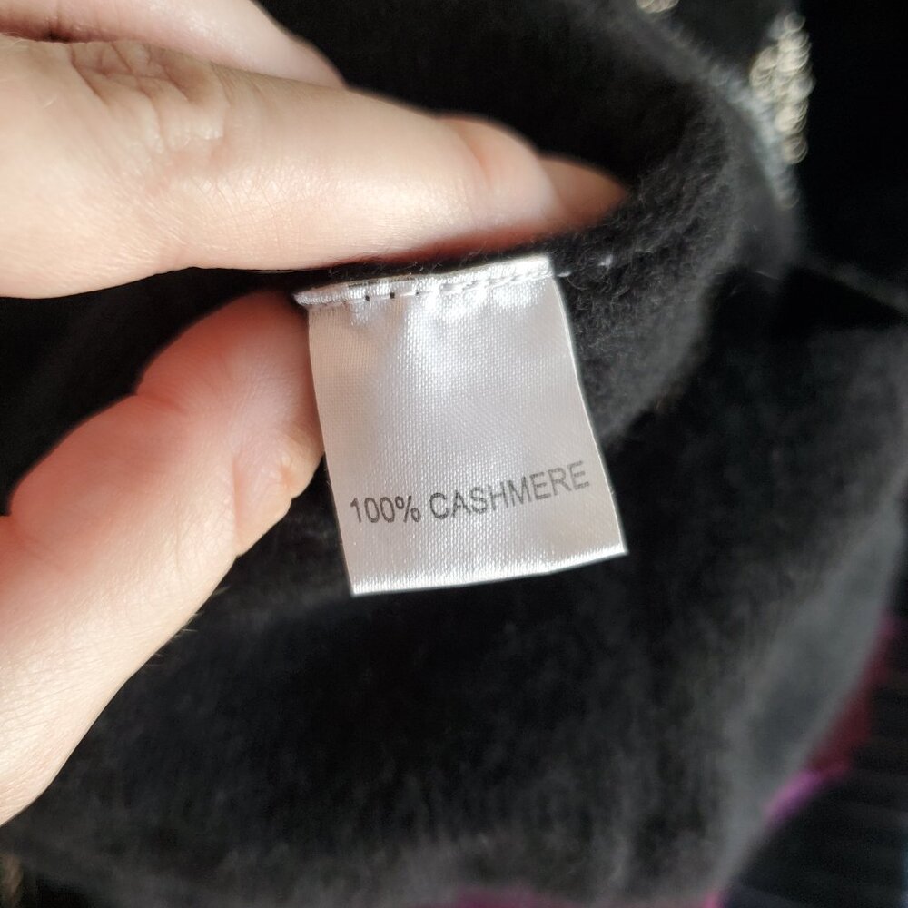 Raw 7 Black 100% Cashmere Bling Full Zip Hoodie - Picture 12 of 15